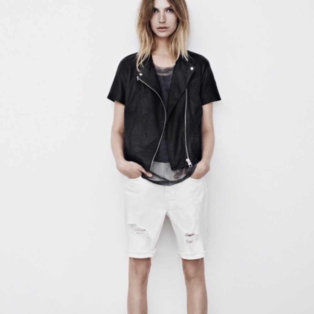 NWT AllSaints Leather Reptile Jacket